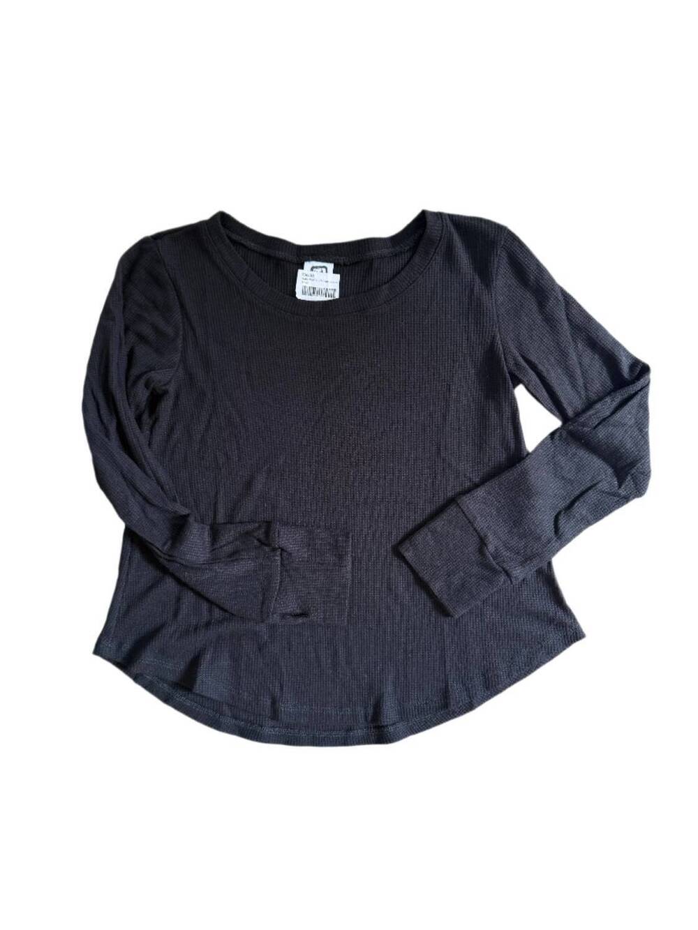NEW ERGE baby waffle long sleeve top in black